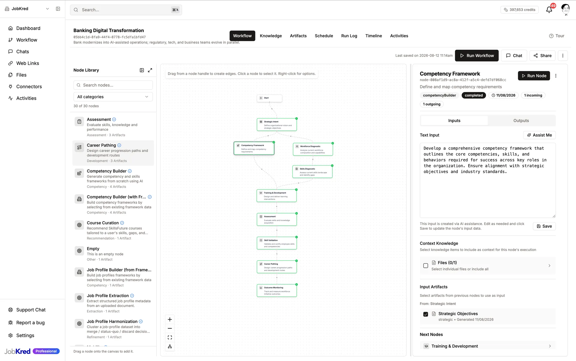 Workflow automation — JobKred screenshot